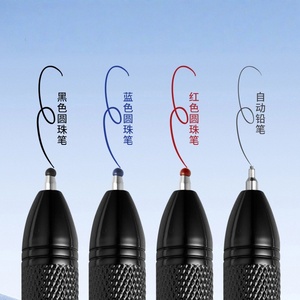 <span class=keywords><strong>Stylo</strong></span> Bille Automatique Multicolore <span class=keywords><strong>4</strong></span>-<span class=keywords><strong>en</strong></span>-1 <span class=keywords><strong>en</strong></span> Métal Noir Technologique avec Capteur de Gravité 1,0 mm pour Étudiants - Product Image 3