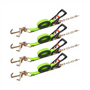 Sangles à cliquet robustes 2 po x 12 pi avec crochets en cluster RTJ, sangle de remorquage à 8 points pour camions/transporteurs de voitures, résistance à la rupture de 10 000 lb, certifiées TUV - Product Image 4