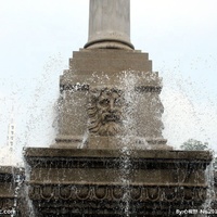 Grande fontaine d'eau murale en marbre pour homme et lion