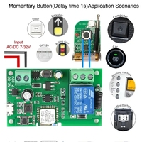 1 saluran Ewelink Wifi RF modul saklar mengunci sendiri DC 5V 7-32v Aplikasi nirkabel pengendali jarak jauh Alexa Googole rumah pintar