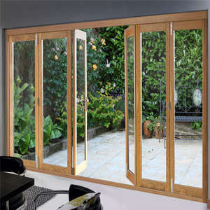 Portes pliantes <span class=keywords><strong>accordéon</strong></span> modernes en <span class=keywords><strong>aluminium</strong></span> insonorisé avec verre et maille plissée pour patio, fourniture directe usine - Product Image 3