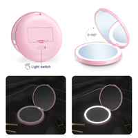 Soldes Exceptionnelles Miroir de Maquillage LED Pliable de Table, Miroir de Voyage Portable, Petit Miroir de Maquillage Lumière du Jour