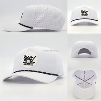 WIN01 Vente en gros Casquettes de sport pour hommes, Casquettes snapback à cordon et Casquettes de golf 5 panneaux, personnalisables avec logo en patch en caoutchouc PVC, pour l'été