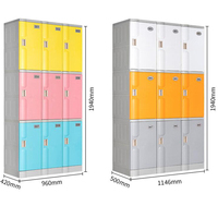 Design moderne abs casier armoire enfant maternelle casier de rangement chambre d'école armoire personnel travailleur salle de sport armoire en plastique