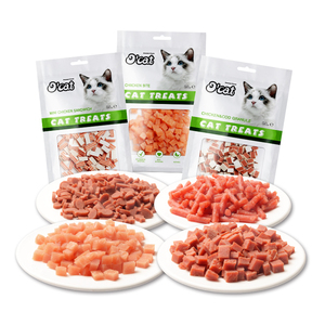 Alimento Natural para Gatos, Bocadillos de Pollo, Atún y Salmón, Golosinas Secas para Gatos - Product Image 1