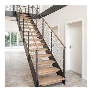 <span class=keywords><strong>Escalier</strong></span> intérieur moderne en acier enduit de poudre noire, double face, avec terrasse en métal, <span class=keywords><strong>escalier</strong></span> en zigzag pour appartements - Product Image 2