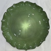 Assiette de présentation en verre multicolore à motif floral, forme de fleur, pour mariage, réception, traiteur, décoration, vente en gros