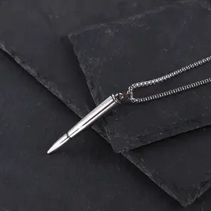 Bullet titanium steel men's necklace overbearing hipster men pendant hip hop personality pendant