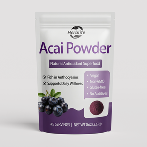 Poudre d'açaï en marque blanche OEM/ODM pour smoothies, 45 portions, 227g, superaliment antioxydant naturel, végétalien, sans OGM, sans gluten - Product Image 1