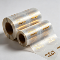 Autocollants circulaires personnalisés en feuille d'or avec étiquettes transparentes personnalisées, adaptés aux étiquettes de décoration biochimique
