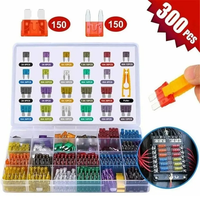 300pcs 2A-40A Kit de fusibles de voiture automobile Assortiment de fusibles de remplacement Fusible à lame automatique