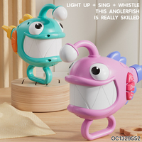 Jouet hochet pour bébé, animaux interactifs électriques en plastique, poisson lumineux sensoriel, jouets personnalisés 1-3 ans avec lumière et son, vente en gros
