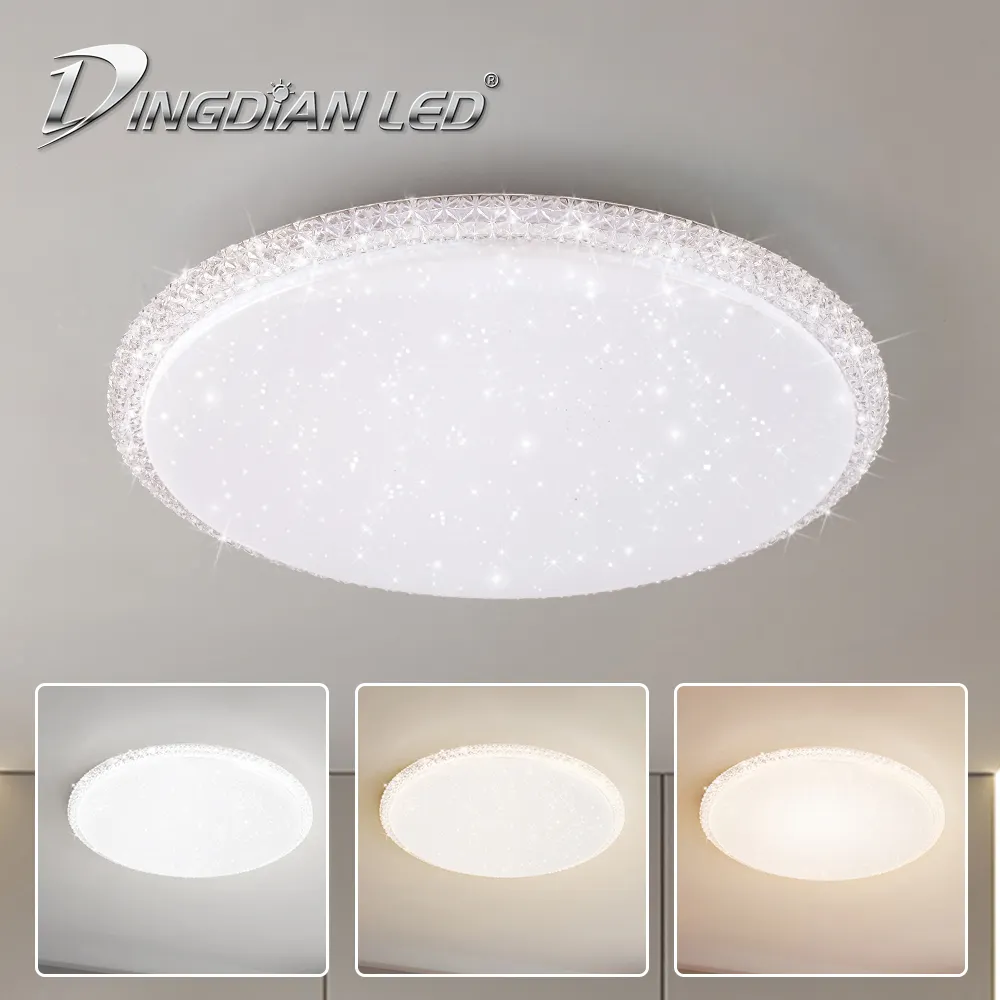 Dingdian LED 30w/40w/60w/72w/96w plafonnier nouvel éclairage intérieur rond salon chambre blanc plafonnier