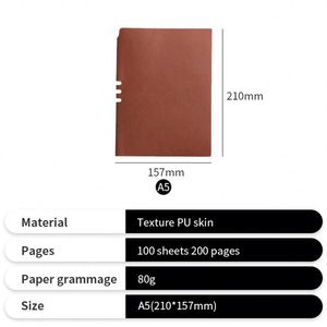 Cuaderno de Cuero Promocional, Diario, Regalo, Tapa Blanda, Cuaderno A5 para Estudiantes y Oficina - Product Image 2