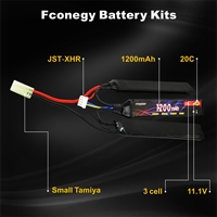 Batterie rechargeable Airsoft Lipo 11.1V 20C 1300mAh pour modèles RC avec connecteur Tamiya pour batterie Hpa M4 Ak47 4s2p