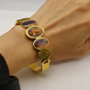 Personalizar <span class=keywords><strong>nombre</strong></span> imagen católico Cristo Jesús icono pegatina pulsera <span class=keywords><strong>el</strong></span>ástica pulseras religiosas brazalete joyería - Product Image 6