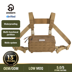 Bolsa Táctica de Pecho de Nailon Cordura 500D Cortada con Láser, Arnés Modular MOLLE para Caza y Uso Diario (EDC) - Product Image 1