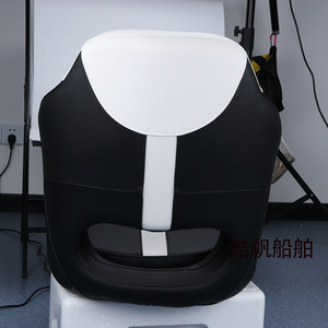 Asiento de Piloto para Yate, con Control de Dirección, en Cuero Blanco y Negro, Protección Solar para Exteriores - Product Image 4