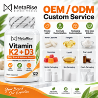 Complément Alimentaire OEM Marque Privée Vitamine K2 D3 MK-7 pour Adultes, Nutrition Cardiovasculaire et Osseuse, 120 Capsules