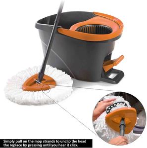 Compatible with EasyWring Rotating Mop Bucket Steel Microfiber Head Plastic Basket Self-Wringer Dry Wet Mops for Floors Cleaning - Product Image 3