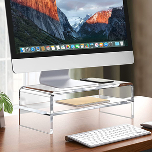 Rõ ràng Acrylic Máy tính để bàn máy tính & máy tính xách tay đứng đa chức năng màn hình hiển thị Rack cho văn phòng hoặc nhà hiện đại phong cách bàn Riser - Product Image 2