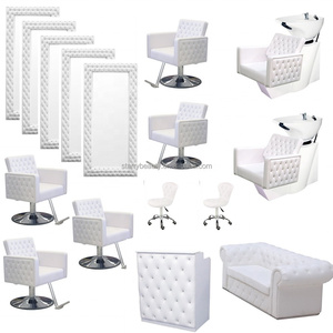 Set di Mobili da <span class=keywords><strong>Salone</strong></span> Pieghevoli Bianchi Premium Personalizzati, Sedia da Parrucchiere Regolabile in Altezza con Rotazione a 360 Gradi <span class=keywords><strong>per</strong></span> Scuole - Product Image 4