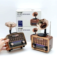 Radio Multi Band Home Fm Am Sw dengan Baterai Isi Ulang Terpasang, Bentuk Menarik, Radio NS-23BT