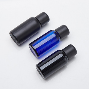 Botellas azules negras brillantes personalizadas de alta calidad, botella de suero de vidrio, 10ml, 30ml, 50ml, botella de vidrio de aceite esencial ultravioleta con tapa - Product Image 2
