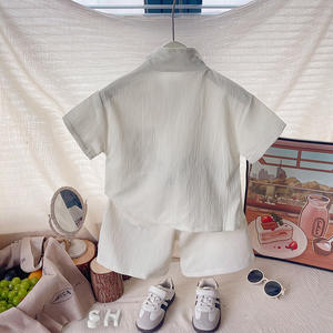 Conjunto de Polo de Manga Corta para Niños y Niñas, Verano 2026, Color Sólido, con Cierre, Elegante Conjunto de 2 Piezas para Niños Pequeños - Product Image 4