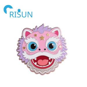 Alfileres de esmalte duro suave de León chino divertido de fábrica, broche de Pin de solapa de León de Año Nuevo <span class=keywords><strong>Lunar</strong></span>, insignia de Pin de esmalte de danza de León chino personalizada - Product Image 6