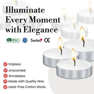 Velas Decorativas Brancas sem Perfume 10g de Cera de Parafina 50 Peças com Duração de 4 Horas para Casamentos e Natal em Embalagem Retrátil - Product Image 4