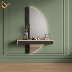 Toeletta da camera Combohome <span class=keywords><strong>Melisa</strong></span> in stile giapponese, nera, 120 cm, 2 cassetti, altezza regolabile, pannello in MDF, resistente ed ecologica - Product Image 4