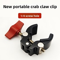 Nouvelle pince griffe de crabe en alliage d'aluminium, tête sphérique 17 mm, filetage universel 1/4 pouce, accessoire de fixation pour voiture, pour caméra de cyclisme, forme pois