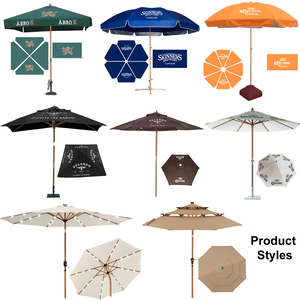 <span class=keywords><strong>Ombrellone</strong></span> Parasole Quadrato in Legno da 6,5 Piedi con Sollevamento Manuale per Festival della Birra - Product Image 2