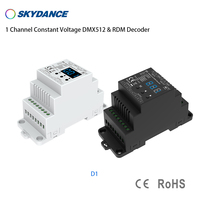 Decodificador Skydance de 1 Canal, Voltaje Constante 12-48VDC DMX512 y RDM para Tira LED de un Solo Color, Riel DIN