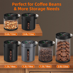 Automatic Vacuum Coffee Canister 0.8L, Electric Airtight Food Storage <b>Container</b> with LED Display & Rechargeable, Smart Pressure - Product Image 6