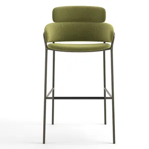 Moderne Luxus Green Velvet High Hocker Küche Bar Theken hocker mit Rücken BC456