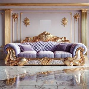 โซฟาไม้สักทำมือสามที่นั่ง ดีไซน์หรูหราอลังการ ให้ที่นั่งกว้างขวางและสไตล์คลาสสิก - Product Image 2