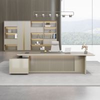 Escritorio de Madera en Forma de L, Diseño Moderno, Lujoso y Duradero, con Gabinete de Almacenamiento de Gran Capacidad, Color Personalizable, para Oficina en Casa