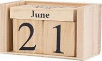 Calendrier perpétuel en bambou, bloc de bureau écologique, calendrier de bureau en bois poli, affichage du mois, de la semaine et de la date, décoration de la maison