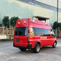 Véhicule de sauvetage et de défense aérienne JMC Fushun à long essieu et toit surélevé, transmission manuelle diesel, norme d'émission EURO 5