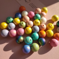 51064 Perles rondes en acrylique couleur macaron plaquées UV de haute qualité 16 mm pour la fabrication artisanale de bijoux et stylos, vente en gros