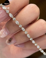 Bracelet tennis personnalisé en diamant de laboratoire taille marquise PT950, couleur personnalisée, bijoux sur mesure pour usage quotidien