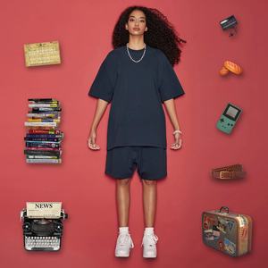 Maglietta da uomo in cotone 100% di alta qualità di lusso 2023 alta camicia Unisex Oversize a spalle scoperte in tinta unita - Product Image 2