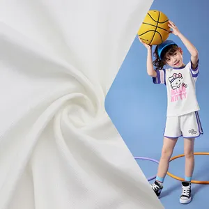 100 polyester interlock knitted fabric plain soccer basketball wear white interlock fabric t-shirt
