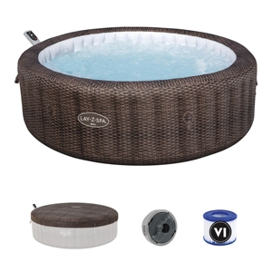 Nouveauté 2025 Bestway 6001P 2,16 m x 71 cm 6-8 places Jacuzzi rond brun en PVC pour extérieur Ensemble d'équipements de <span class=keywords><strong>spa</strong></span> AVEC intelligence intégrée - Product Image 1