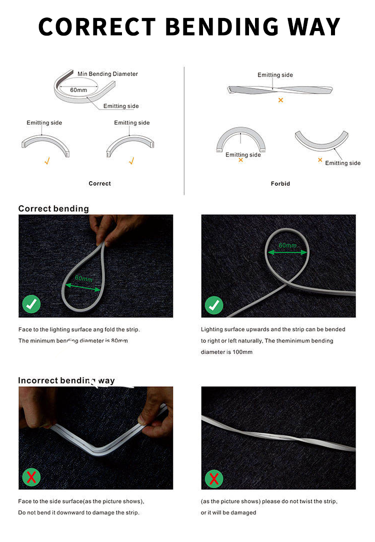 Wholesale OEM 5050 RGB Flexible Neon 5*13 Silicone Tube 60LEDs Neon Flex LED Light Strip