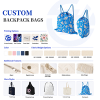 ZEHUI Grosir Tas Ransel Serut Poliester Tahan Air Kustom Unisex Tema Pantai Ulang Tahun untuk Penggunaan Luar Ruangan Model BB-01 Kustom