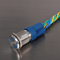 Interrupteur à bouton-poussoir industriel momentané en laiton marin et acier inoxydable, étanche avec LED, réinitialisable, 19mm, 22mm, 45mm, vente en gros