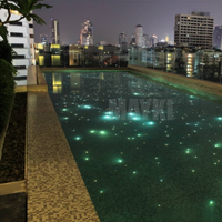 Kit de Iluminación LED de Fibra Óptica para Piscina, Luz Cálida Blanca con Efecto Centelleante, 40W/80W DMX, Cambio de Color, para Piscina y Borde de Piscina